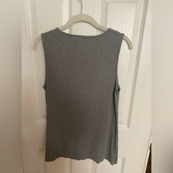 NWOT Sleeveless Gray Sweater by Halston - Picture 2 of 3